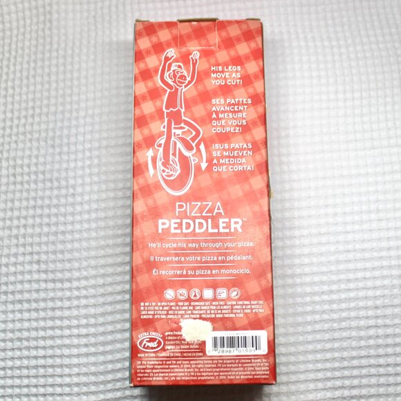 NWT Fred & Friends Red Pizza Cutter Peddal Monkey Unicycle Pizza Wheel Kitchen - Picture 3 of 5